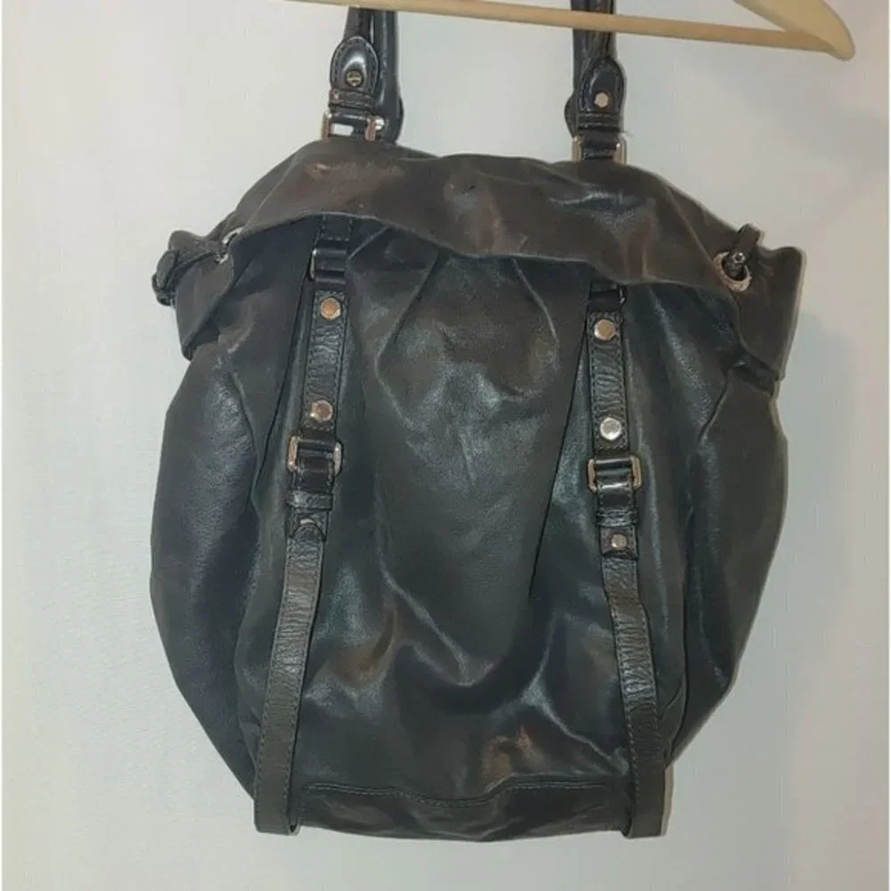 MARC BY MARC JACOBS WORKWEAR LEATHER TOTE BLACk Gray Hobo Shoulder Bag